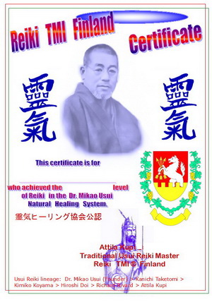 tradicional usui reiki certification